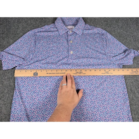 Jack Golf Apparel Polo Shirt Mens M Purple Gambling Lucky Icons w/Logo - Picture 4 of 9